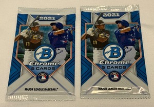 lot 88A image: (2) 2021 Bowman Chrome Baseball Card Packa