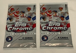 lot 90A image: (2) 2021 Topps Chrome Update Baseball Card Packs