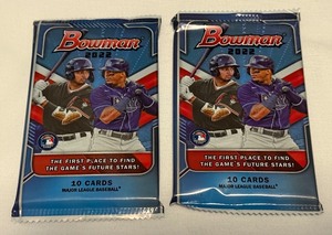 lot 91A image: (2) 2022 Bowman  Baseball Card Packs