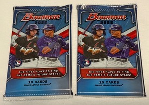 lot 93A image: (2) 2022 Bowman  Baseball Card Packs