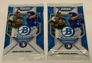 lot 95A image: (2) 2021 Bowman Chrome Baseball Card Packa