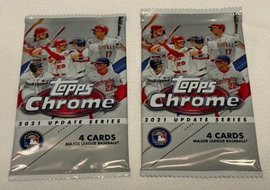 lot 96A image: (2) 2021 Topps Chrome Update Baseball Card Packs