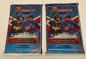 lot 98A image: (2) 2022 Bowman  Baseball Card Packs