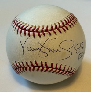 lot 33B image: Darryl Strawberry Signed and Inscribed ROY 83 Baseball Rawlings OMLB Selig Ball