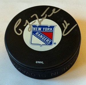 lot 53B image: Pat Lafontaine Signed New York Rangers Hockey Puck