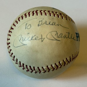 lot 1 image: Mickey Mantle Signed Baseball With Full JSA Letter of Authentication