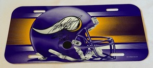 lot 22B image: Adrian Peterson Signed Minnesota Vikings Football License Plate Cover