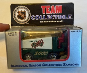 lot 57B image: Minnesota Wild Hockey Innaugural Season Mini Zamboni 150 Diecast
