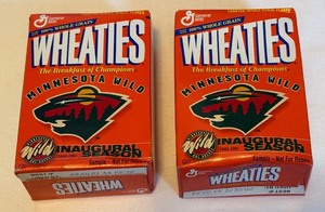 lot 70B image: (2) Minnesota Wild Inaugural Season Hockey Mini Wheaties Boxes