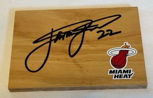 lot 72B image: James Jones Signed Miami Heat Hardwood Piece With COA Basketball