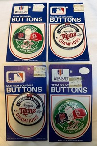 lot 75B image: (4) Vintage Minnesota Twins 1987 World Series and AL Champions Pins