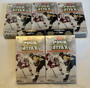 lot 85B image: (5) 2009-10 NHL Topps Puck Attack Card Game Boxes