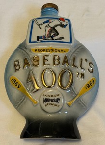 lot 96B image: 1969 Jim Beam Baseballs 100th Anniversary Decanter