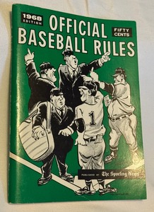lot 99A image: 1969 Official Baseball Rules Book Sporting News Vintage