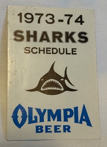 lot 101A image: 1973-74 L.A. Sharks Pocket Schedule Vintage WHA Hockey Schedule