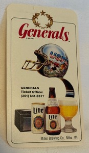lot 102A image: 1984 USFL New Jersey Generals Vintage Footbal Pocket Schedule