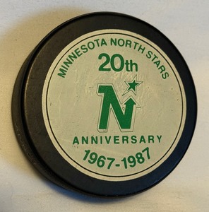 lot 103A image: Minnesota North Stars 20th Anniversary 1967-1987 Hockey Puck