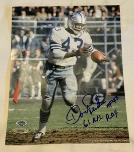lot 104A image: Don Perkins Signed 8x10 Photo Inscribed 61 NFL ROY With Tri-Star COA