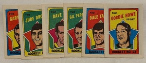 lot 132A image: (6) 1970 Topps Hockey Story Booklets Including Gordie Howe