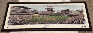 lot 124A image: Minnesota Twins First Pitch at Target Field Panoramic Framed Photo 41x15.5 Baseball