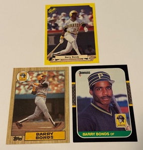 lot 48A image: Barry Bonds 3 RC Baseball Lot
