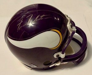lot 21B image: Fran Tarkenton Signed Minnesota Vikings Mini Football Helmet