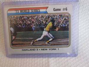lot 57 image: 1974 Topps Reggie Jackson World Ser...