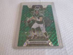 lot 111 image: 2023 Mosaic Aaron Rodgers Green Pri...