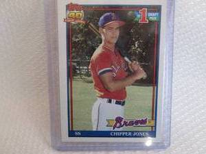 lot 129 image: 1991 Topps Chipper Jones Rookie Car...