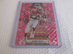 lot 166 image: 2023 Mosanic Jerry Rice Pink Prizm ...