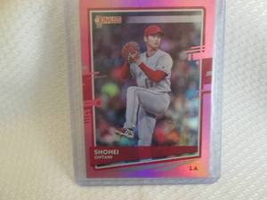 lot 223 image: 2020 Donruss Shohei Ohtani Holo Pin...