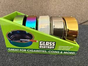 lot 78 image: 5 Plated Glass Ashtrays