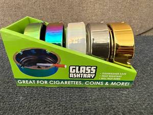 lot 79 image: 5 Plated Glass Ashtrays