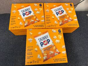 lot 112 image: 3 X 6Ct Boxes Of White Cheddar Skinny Pop