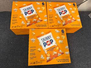 lot 114 image: 3 X 6Ct Boxes Of White Cheddar Skinny Pop