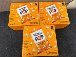 lot 119 image: 3 X 6Ct Boxes Of White Cheddar Skinny Pop
