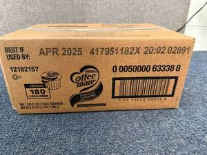 lot 125 image: 180 Single Serving Coffee Mate Creamer - Vanilla Caramel