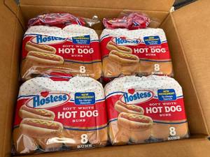 lot 201 image: 4 X 8Ct Bags Of Hostess Hot Dog Buns