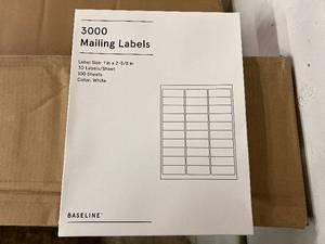 lot 324 image: 9000 Baseline Mailing Labels - 1 X 2 58