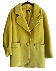 lot 213R image: U - Escada Yellow Wool Coat Size 38 Made in Western Germany