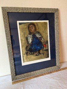 lot 19U image: Framed Signed Print by Jeanine Rudo Boufanger La vendeuse d oiseaux