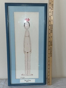 lot 43U image: Framed William Lagan 1973 Print Nude with Red Bow