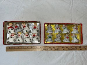 lot 59U image: Set of 16 Vintage Porcelain Angel Christmas Ornaments in Original Boxes