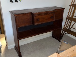 lot 64U image: Antique Wooden Sideboard Buffet with Drawer and Shelf