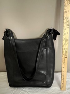 lot 166U image: Coach Black Leather Shoulder Bag with Tag