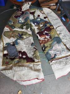 lot 33G image: Unfinished Latch Hook Rug Project with Animal Designs
