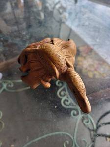 lot 105G image: Hand-Carved Wooden Bird Figurine