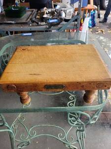 lot 109G image: Vintage G Rushbrooke Butcher Block Tabletop