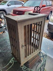 lot 111G image: Vintage Wooden Birdcage Rustic Decor