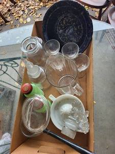 lot 163G image: Vintage Glassware & Kitchen Lot with Unique Collectibles